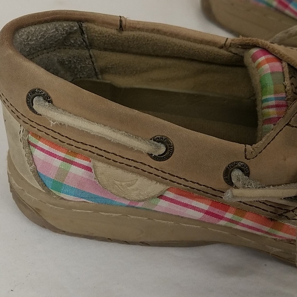 Sperry Top-Sider "Bluefish" Plaid KhakiShoes Sz 4M - Picture 4 of 7